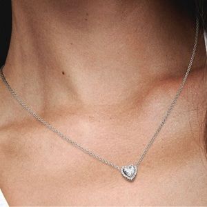 Sterling silver cubic zirconia heart necklace